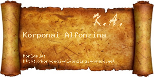 Korponai Alfonzina névjegykártya